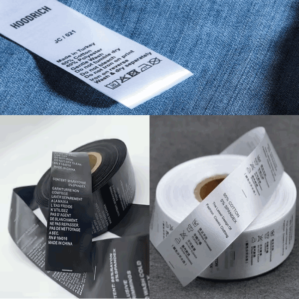 polyester satin labels